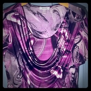 Dressbarn Flutter Sleeve Draped Blouse